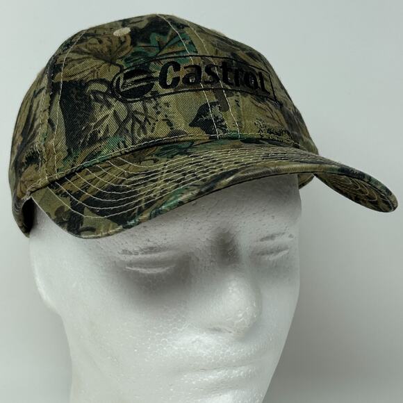 Castrol Oil Camo Hat Baseball Cap Hunting Mechanic Camouflage Green Snapback - Picture 10 of 10